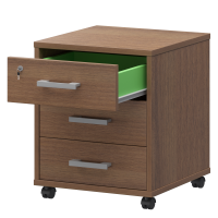 Тумба подкатная (3 ящика) Арго АТЛ-03 Орех гварнери